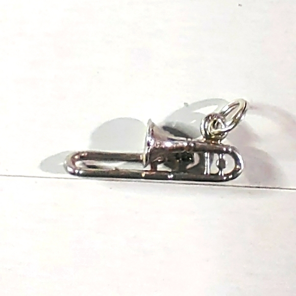 NEW .925 Sterling Silver Trombone Pendant Charm! - Picture 3 of 3